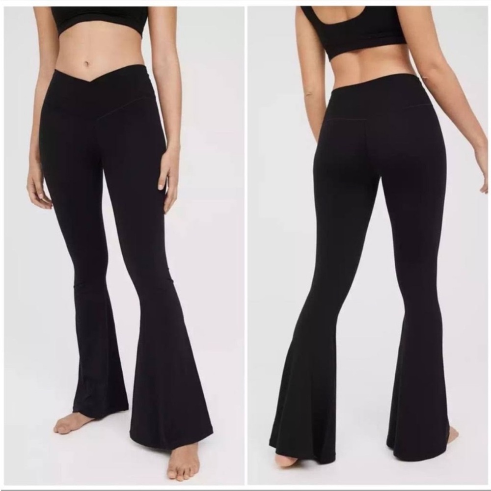 Aerie Black Flare Leggings